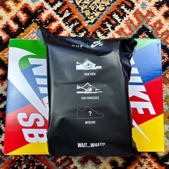 HUF x Nike SB Dunk Low San Francisco Black White Orange FD8775-001 Size 15 - Picture 16 of 16